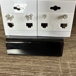 Silver Heart Stud Earrings - Classic Silver-Tone Heart Pair